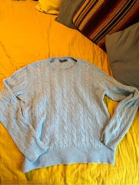 Vineyard Vines Light Blue Cable Knit Crewneck Sweater